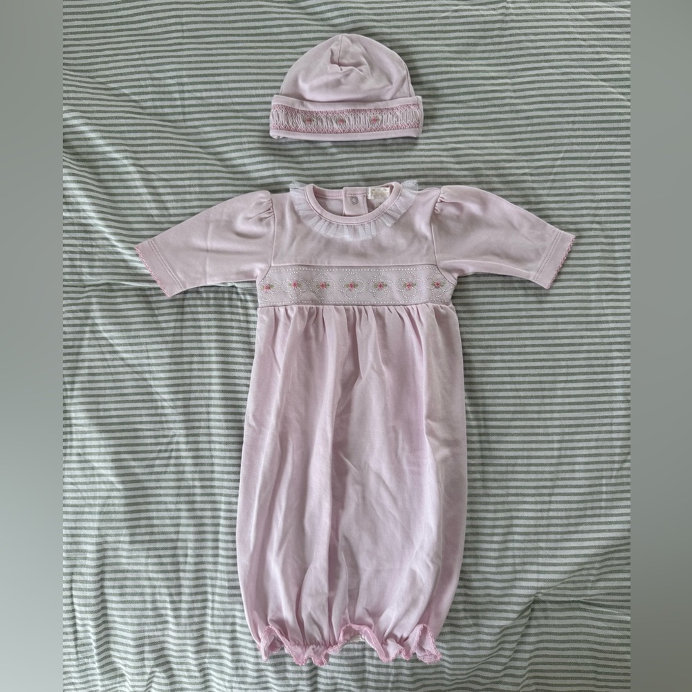 Kissy Kissy Pink Baby Gown with Hat